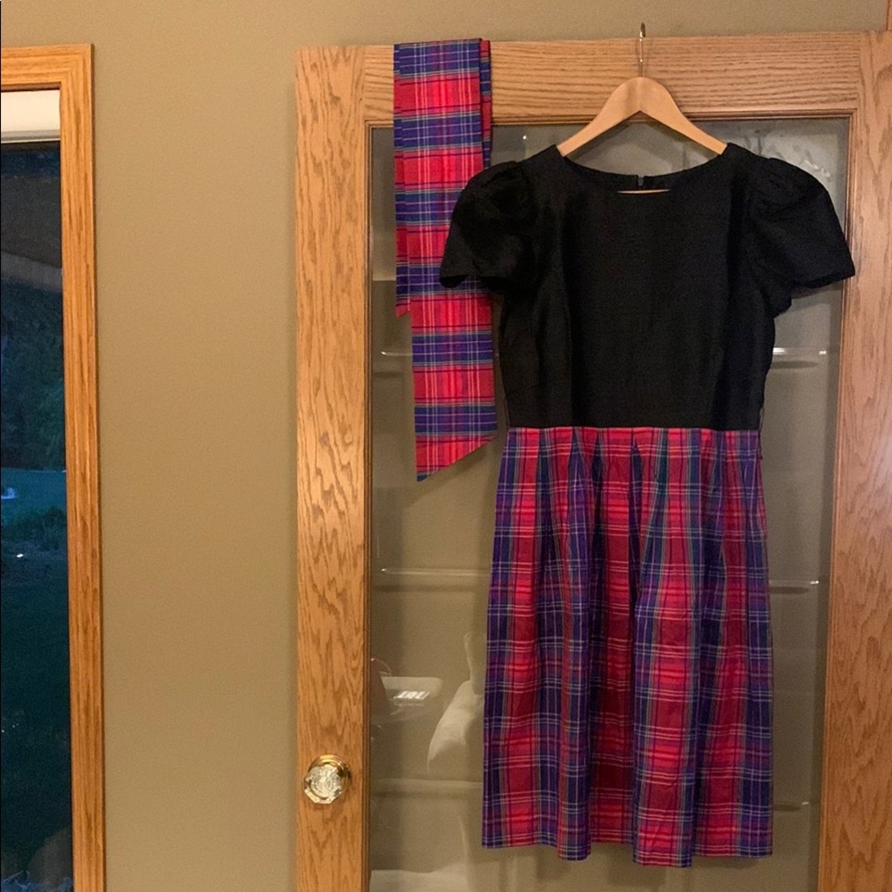 Plaid Kids Dress with Black Top